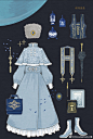 日本插画师ふわっとん的服饰插画作品