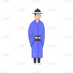 韩国传统服饰穿古装的人孤立的亚洲服饰概念