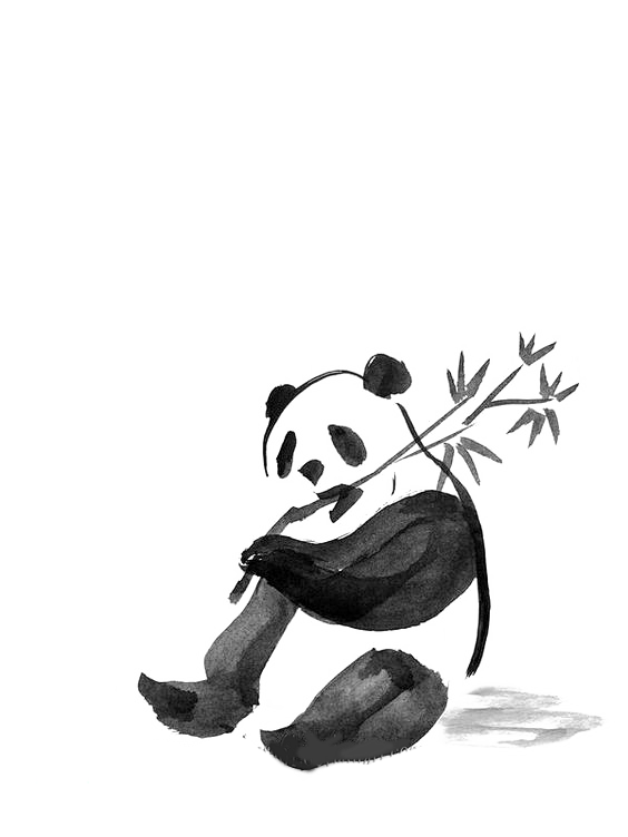水彩熊猫【三元素 为设计而生 3png