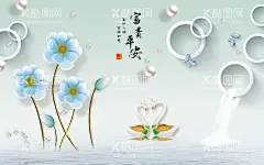 新中式背景  - 源文件下载【酷图网】大理石纹,边框,花,鸟,山水,