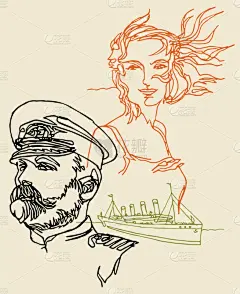 女人,冰山,船长,帆船,制服,男人,浪漫,爱,问候