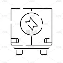 电动汽车线图标,绿色汽车图标图标设计矢量概念.细线电动混合动力汽车图标.