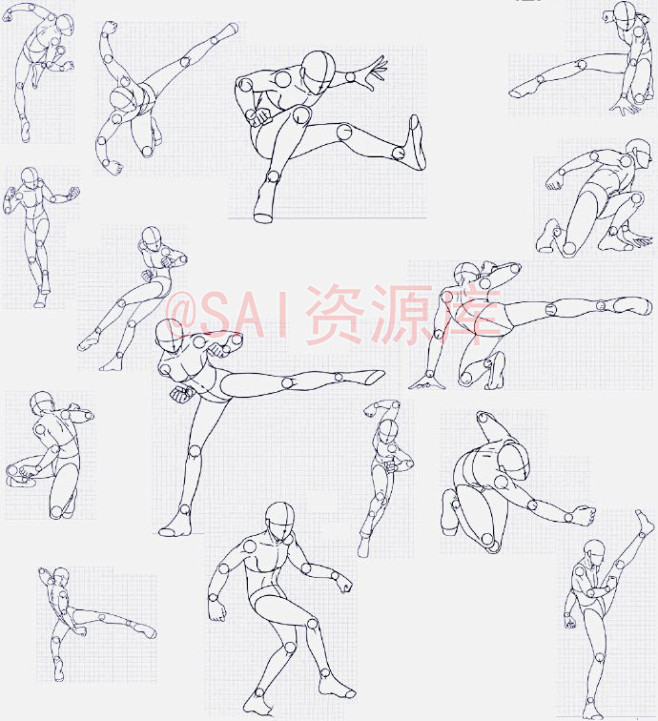 #SAI资源库# 动漫画师FVSJ的人体...