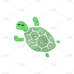 复古的卡通乌龟