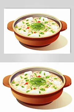 AI数字艺术银耳炖雪梨餐饮美食插画