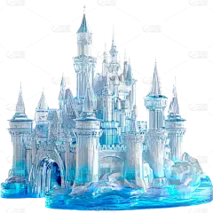 建筑系列通用3D立体冰雕城堡元素素材