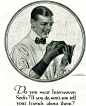 上世纪20年代的男士长筒丝袜广告（图1~7）。
风尚这东西总是很轻易地被人塑造，那个年代的美国男士流行这样的长筒丝袜，很大程度上，就因为莱恩德克这些广告插画太出色了，成功营造了一种高傲的上流社会审美。
这位约瑟夫·克里斯蒂安·莱恩德克（Joseph Christian Leyendecker，1874-1951）以前介绍过的 ​​​​...展开全文c