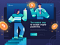 Header Illustration for Qieraa Website crypto wallet crypto clean lineart hero illustration payments uiux website dark green header illustration character illustration web design landing page gradient homepage cryptocurrency pattern illustration header