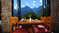 酒店餐厅——圣山、丛林环抱着我们，尽享大自然赐予的一切吧。马丘比丘Sanctuary Lodge酒店 库斯科, 秘鲁