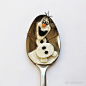 Do you wanna build a snowman? ⛄ Olaf - the cutest snowman ever #in_a_spoon made with black radish, carrot and potato #olaf