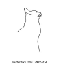 Simple line illustration outline cat, animal hand draw vector illustration for design and creativity 库存矢量图