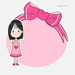 粉色蝴蝶结装饰插画图片大小2000x2000px 图片尺寸297.16 KB 来自PNG搜索网 pngss.com 免费免扣png素材下载！粉色边框#粉色蝴蝶结装饰#粉色装饰边框#卡通小人#可爱爱心小女孩#纹理边框#