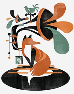 塞进马桶~采集到狐狸插画