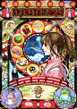 日本插画师Takumi运用穆夏风格，重新创作了一组宫崎骏动画人物插画