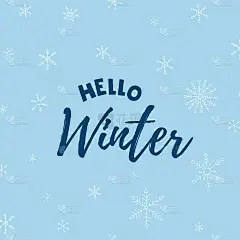 你好,2022年冬。字母与雪花。冬天的矢量图。