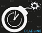 deadline concept icon with clock and blasting fuse