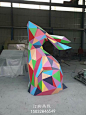 几何兔子动物雕塑厂家哪家好《铁艺兔子雕塑》灵川县