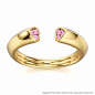 Pink Sapphire Gold Ring Way of Love #heart #valentine #engagement #band@北坤人素材