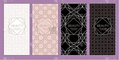一套包装模板与抽象的几何图案的奢侈品