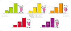 有趣的手绘贴纸与商业图形集。向量