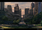 The Last of Us: Part 2 - Seattle, Maria Zborovska : This vista shot was one of the first concepts I did for this project. Entirely done in Photoshop, with the base layout from 3D maps.