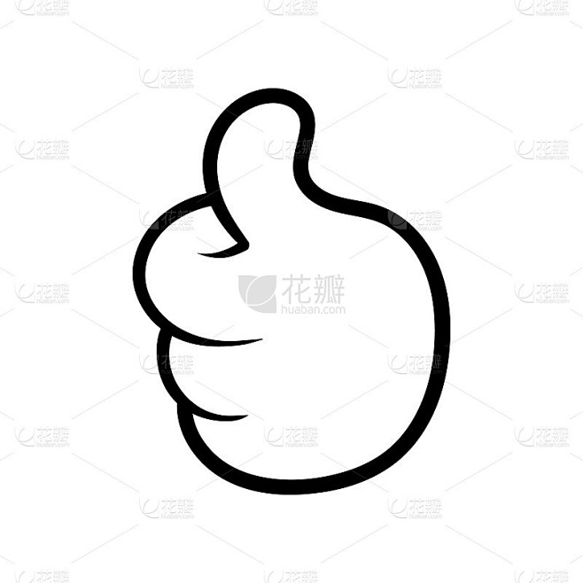 矢量卡通竖起大拇指的插图