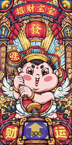 插画-花瓣网|陪你做生活的设计师 | 国潮插画黄金万两