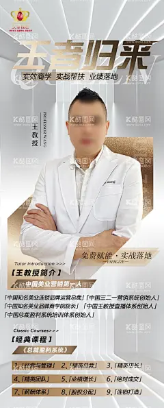 医美王者归来人物介绍海报  - 源文件下载【酷图网】海报,医美,人物,介绍,专家,课程,讲师,