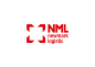 NML, Newmark Logistic（报关行）logo-1。four arrows, four directions, box shipping in the negative space
