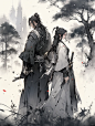 《中国水墨画之美，征途夫妻的剑指人生》