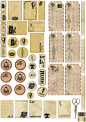 手账素材 贴纸 复古 可打印 （是木木呀排版）