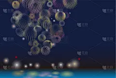 夏日烟花贺卡。