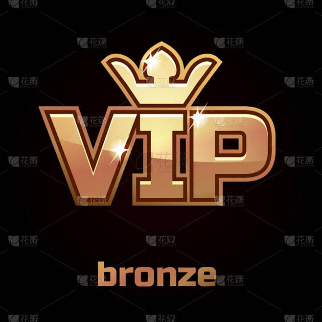 青铜 Vip 矢量象征，设置 3