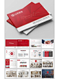 红色横版装饰画册装饰公司宣传册设计模板