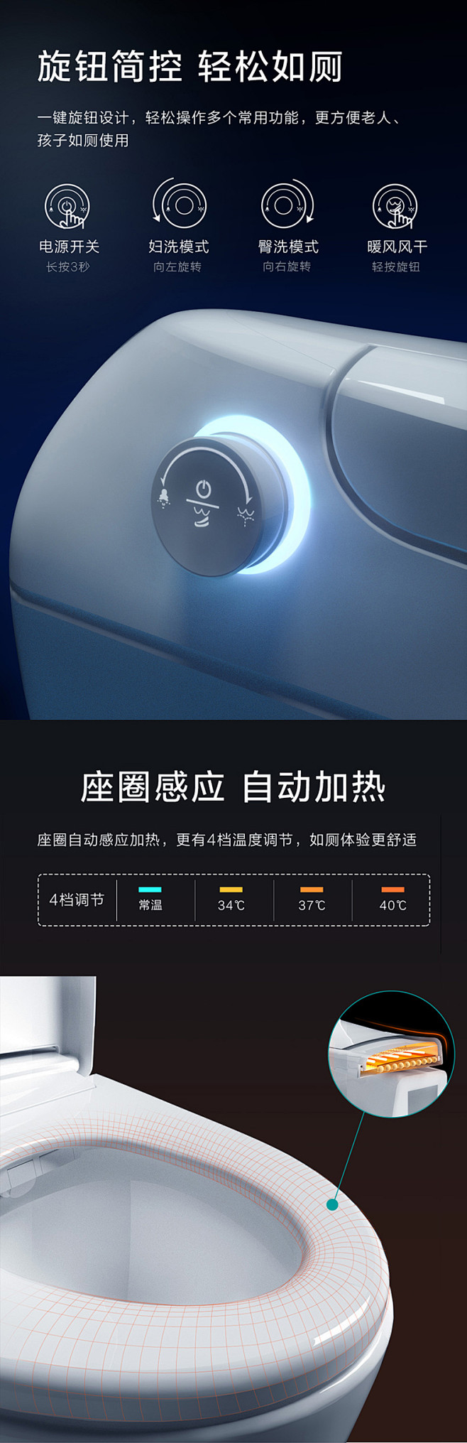 四季沐歌即热家用全自动坐便器一体式智能马...