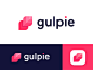 Gulpie Logo logo mark symbol minimal logotype icon monogram brand elegant design typography abstract vector branding food block blockchain leaf g