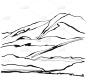 山,动物手,自然,图像,矢量,杉树,峡谷,石头,绘制,树