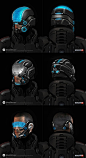 ME2 - Helmet concepts by Sum, BioWare, Future Soldier, armor, cyberpunk, mass effect 3, futuristic style