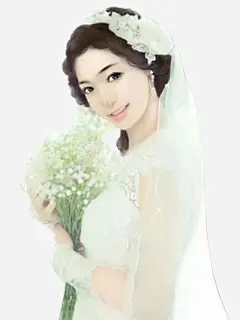 手绘婚纱古典美女