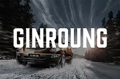 GinRoug创意机械海报logo方形粗英文字体下载