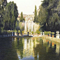 Instagram上的Andrea Serio：«Tivoli。 #andreaserioart#插图#粉彩#coloredpencil#蜡笔#matitecolorate #fabercastell#风景#riflessi #tivoli#villadeste…»