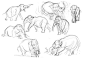 Elephant Studies_classhandout by ~davidsdoodles on deviantART #采集大赛# #插画#