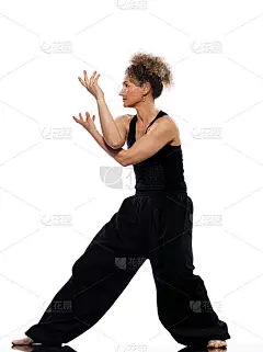 女子太极拳太极拳，tadjiquan姿势姿势