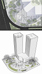 Wind Plaza潍坊风之广场
经过合理的动线、竖向及空间梳理，场地分为风之谷事件广场、城市展厅广场、林下休憩广场、绿岛休憩广场、商业户外经营广场五大空间。由“风”串联起的连续岛链形成的绿色基底，提供了丰富的林下广场活动空间，围合出多维的聚集广场。