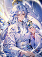 00360-3938219334-Ancient-style handsome male_ silver long hair,white Hanfu attire,youthful face,no accessories,_lora_abel帅哥（小鲜肉男脸）网红_0