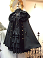 Gothic Lolita dress and cape: 