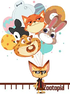 #狐 Hydrogen balloon - 无良团子のイラスト - pixiv可爱 lovely 萌 动物 人 动人 生动形象 萌物 Q版