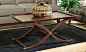 Rectangular Recessed Top Cocktail Table w Cur contemporary-coffee-tables