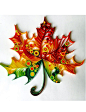 Maple Leaf - Unique Paper Quilled Wall Art for Home Decor (paper quilling handcrafted art piece made with love by an artist in California) : Here is your chance to own this unique master piece - first of its kind in the world. This wall art will impress y