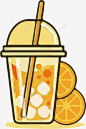 精致的橙汁饮料简笔画透明高清素材 页面 设计图片 免费下载 页面网页 平面电商 创意素材 png素材